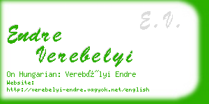 endre verebelyi business card